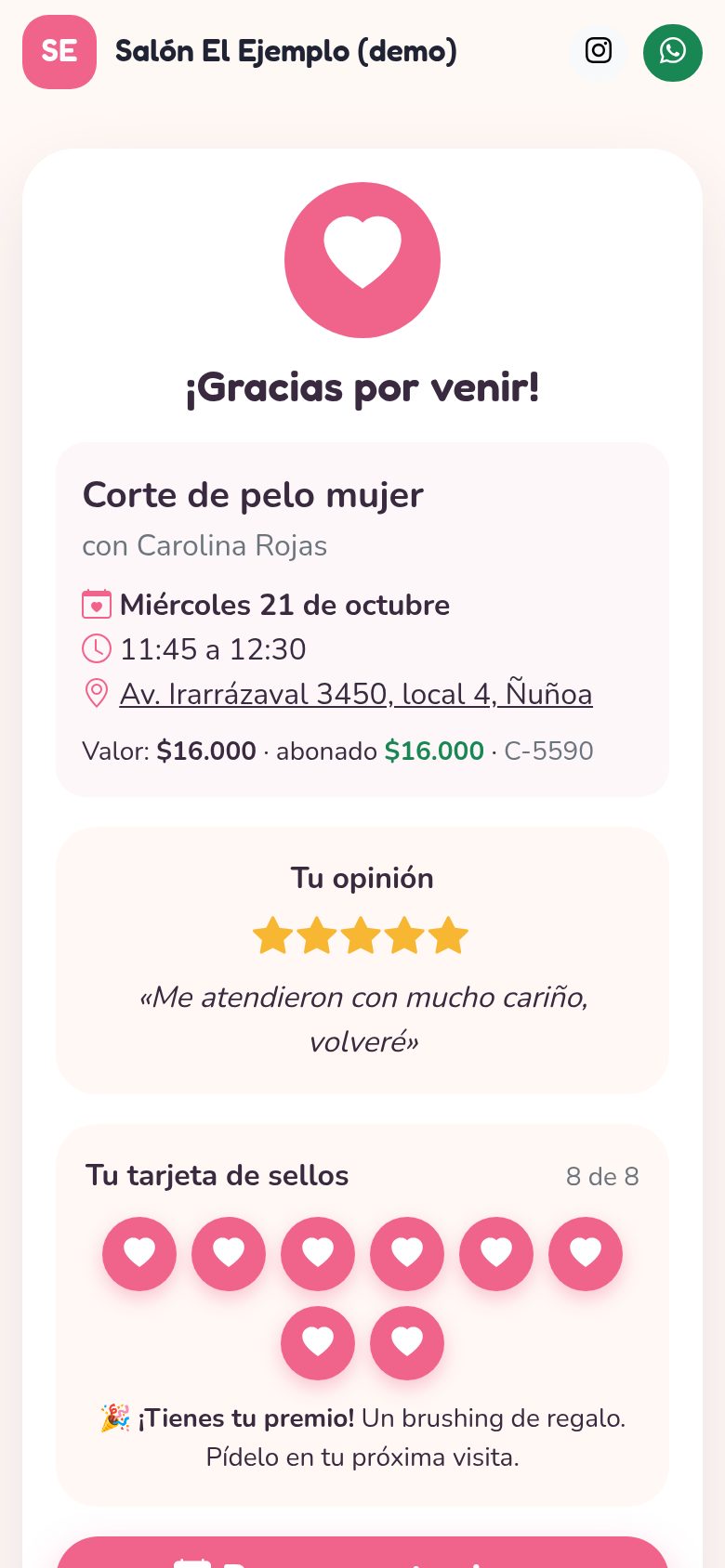 CitaClaro en el celular: Pestañas y cejas